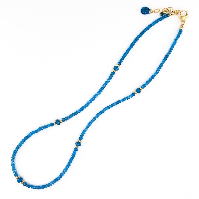 Apatite Necklace with Gold Beads