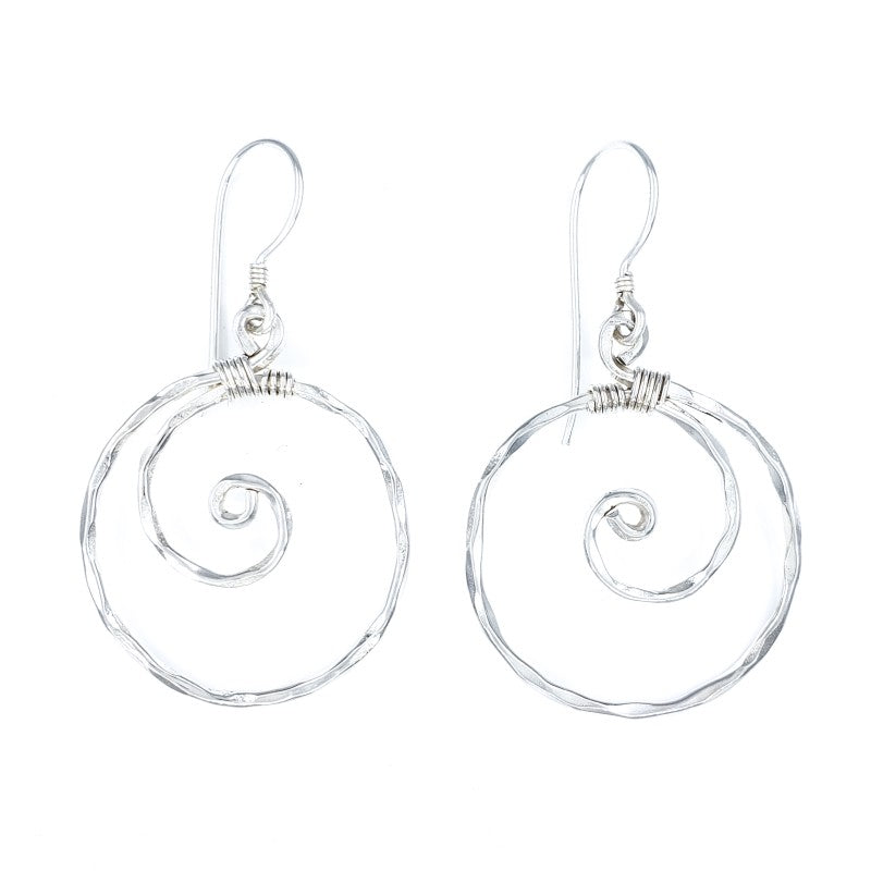 Hammered Sterling Silver Wave Earrings