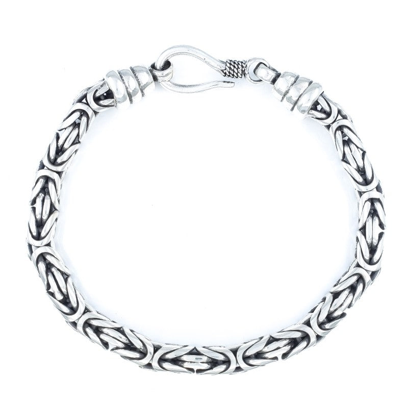 6mm Sterling Silver Byzantine Bracelet