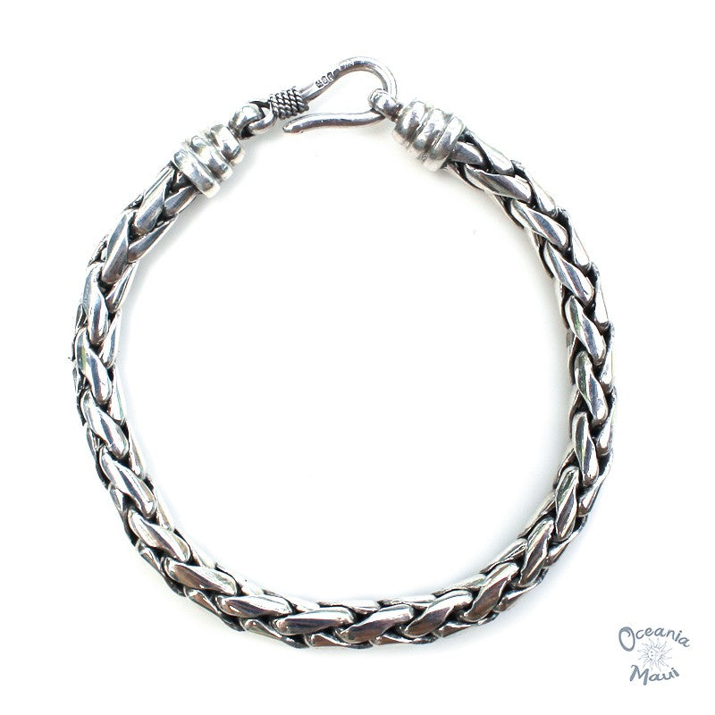 6mm Sterling Silver Wheat Bracelet