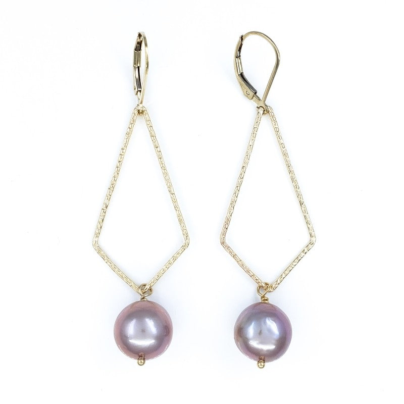 10mm Lavender Edison Pearl Earrings