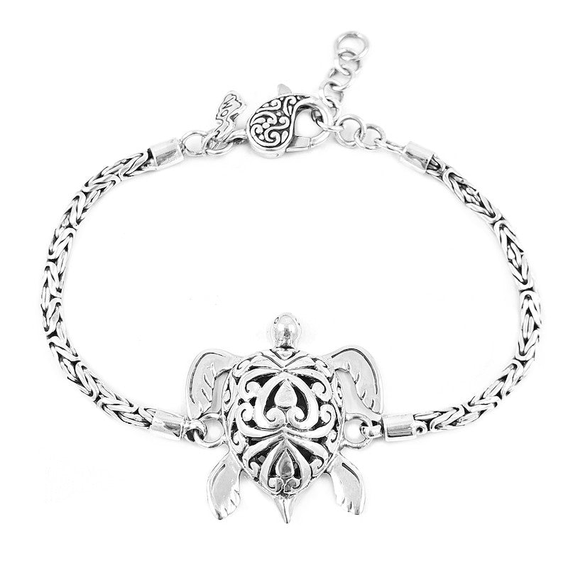 Filigreed Sterling Silver Turtle Bracelet