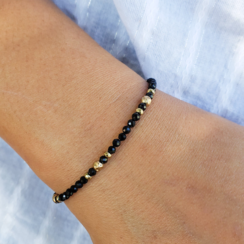 Black Spinel & Pyrite Bracelet