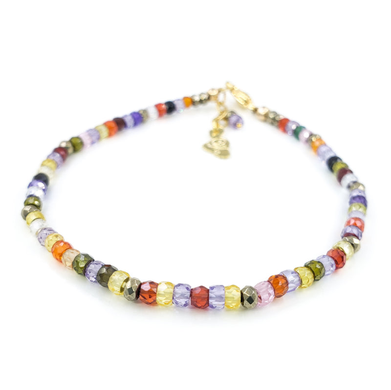 Multi Gemstones Bracelet with Pyrite