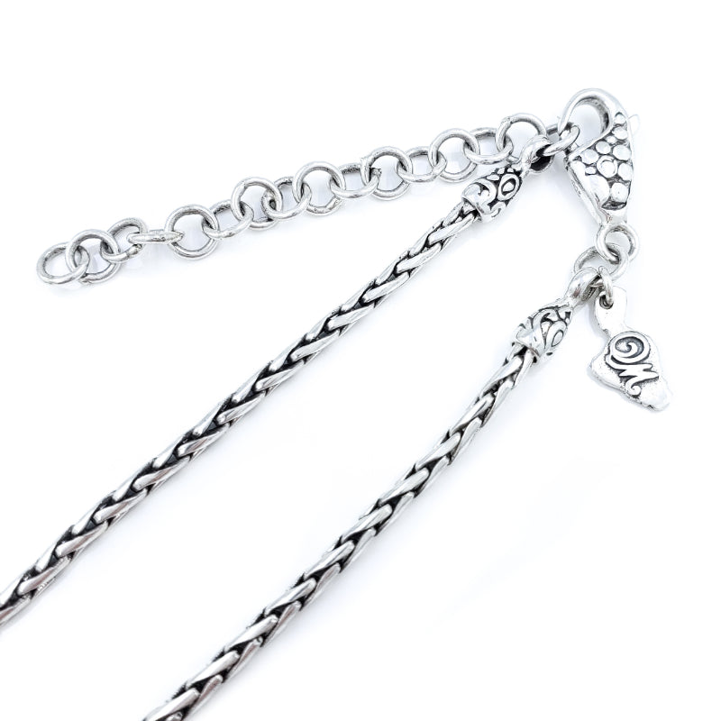 2mm Sterling Silver Wheat Chain with 2″ Extender