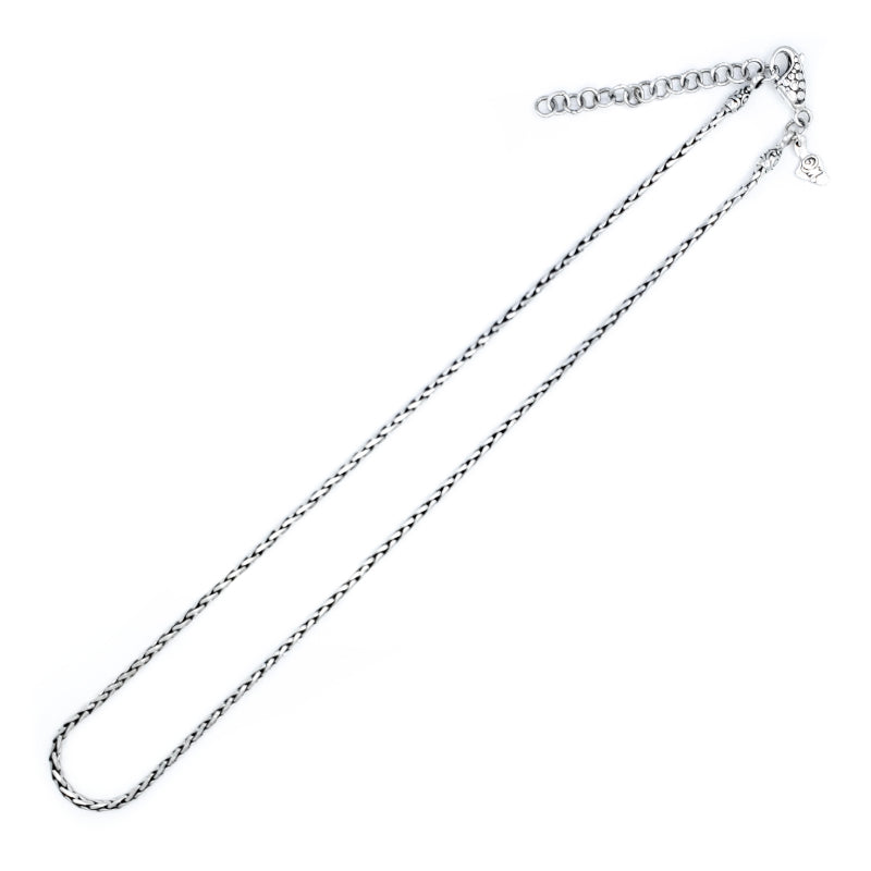 2mm Sterling Silver Wheat Chain with 2″ Extender
