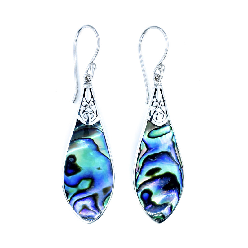 Sterling Silver & Abalone Drop Earrings