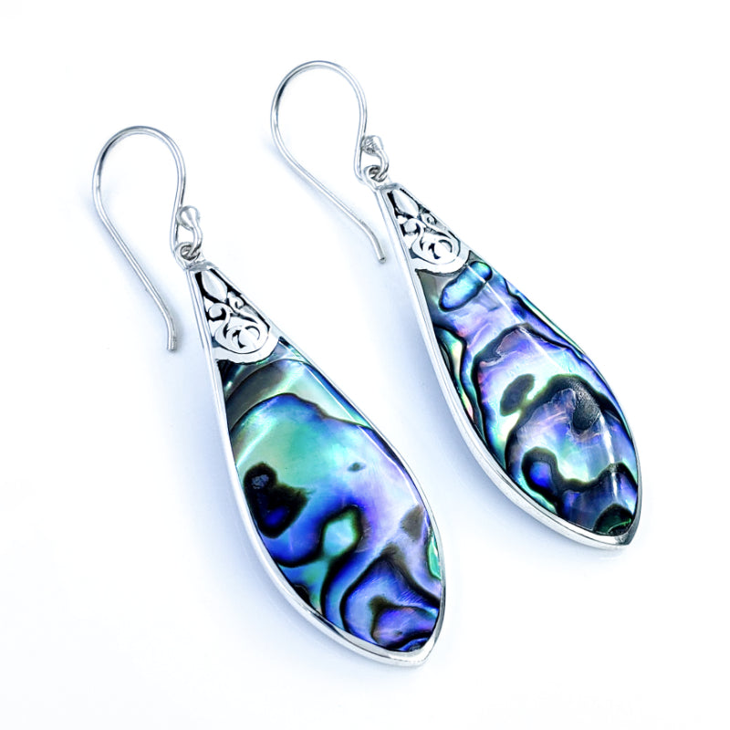 Sterling Silver & Abalone Drop Earrings