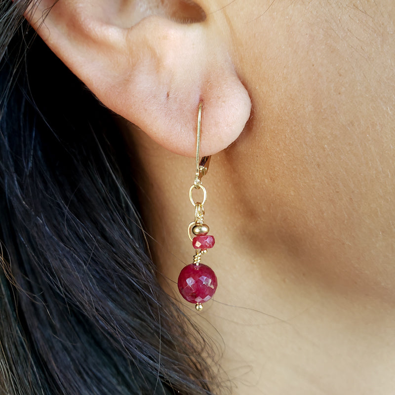 Ruby Gold Earrings