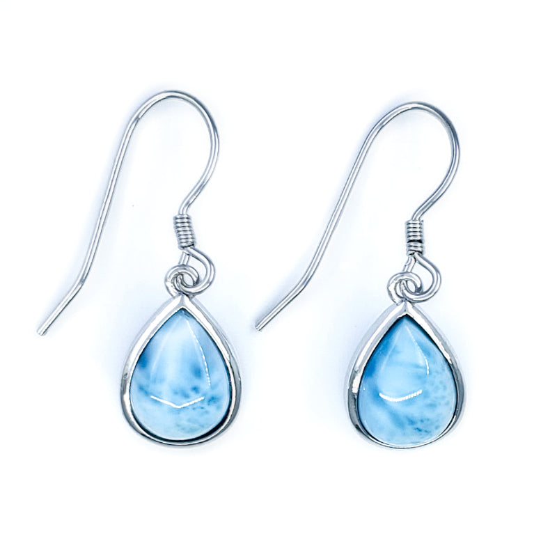 Sterling Silver & Larimar Droplet Earrings