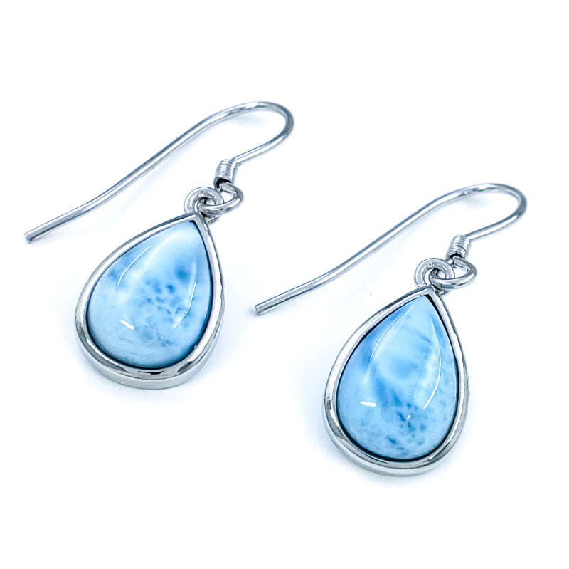 Sterling Silver & Larimar Droplet Earrings