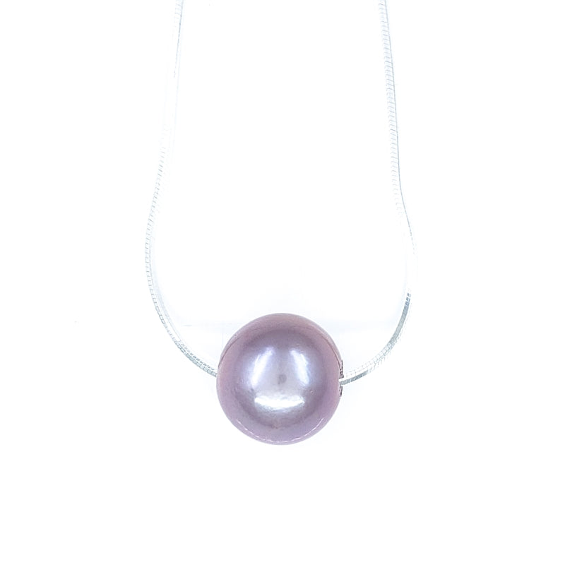 10mm Single Lavender Edison Pearl Solitaire Necklace