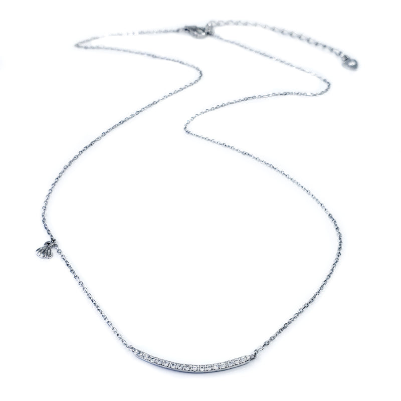 Sterling Silver & Cubic Zirconia Bar Necklace