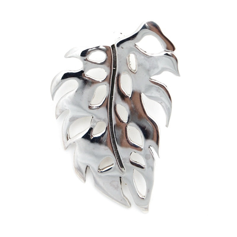 Sterling Silver Monstera Leaf Pendant