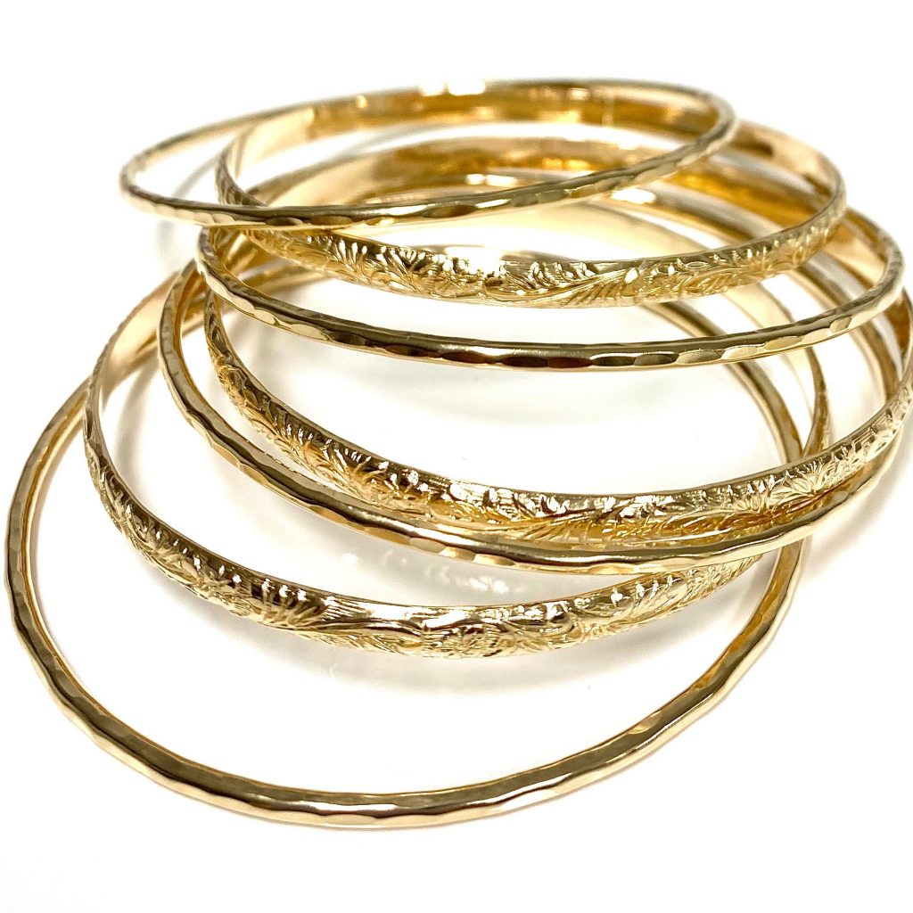 ATHENA bangles set – 4mm heirloom bangles (B457)