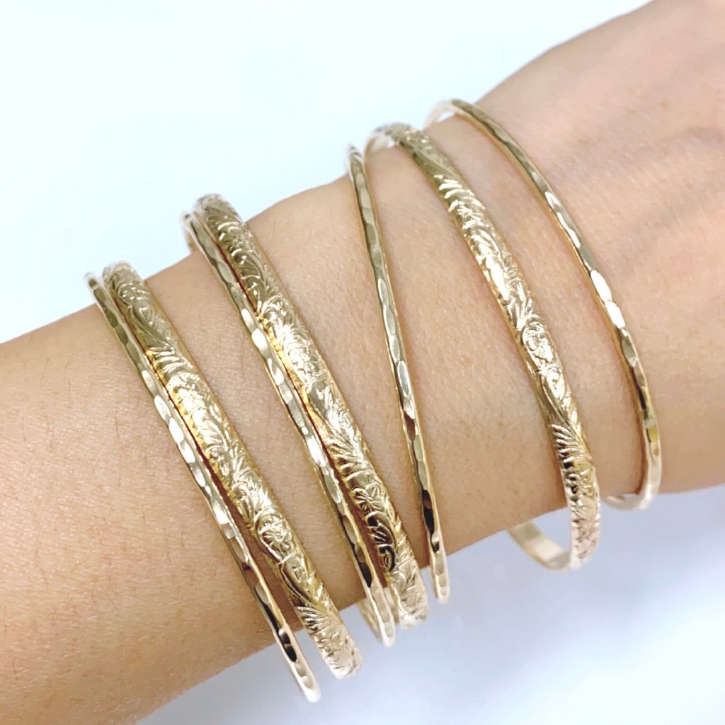 ATHENA bangles set – 4mm heirloom bangles (B457)