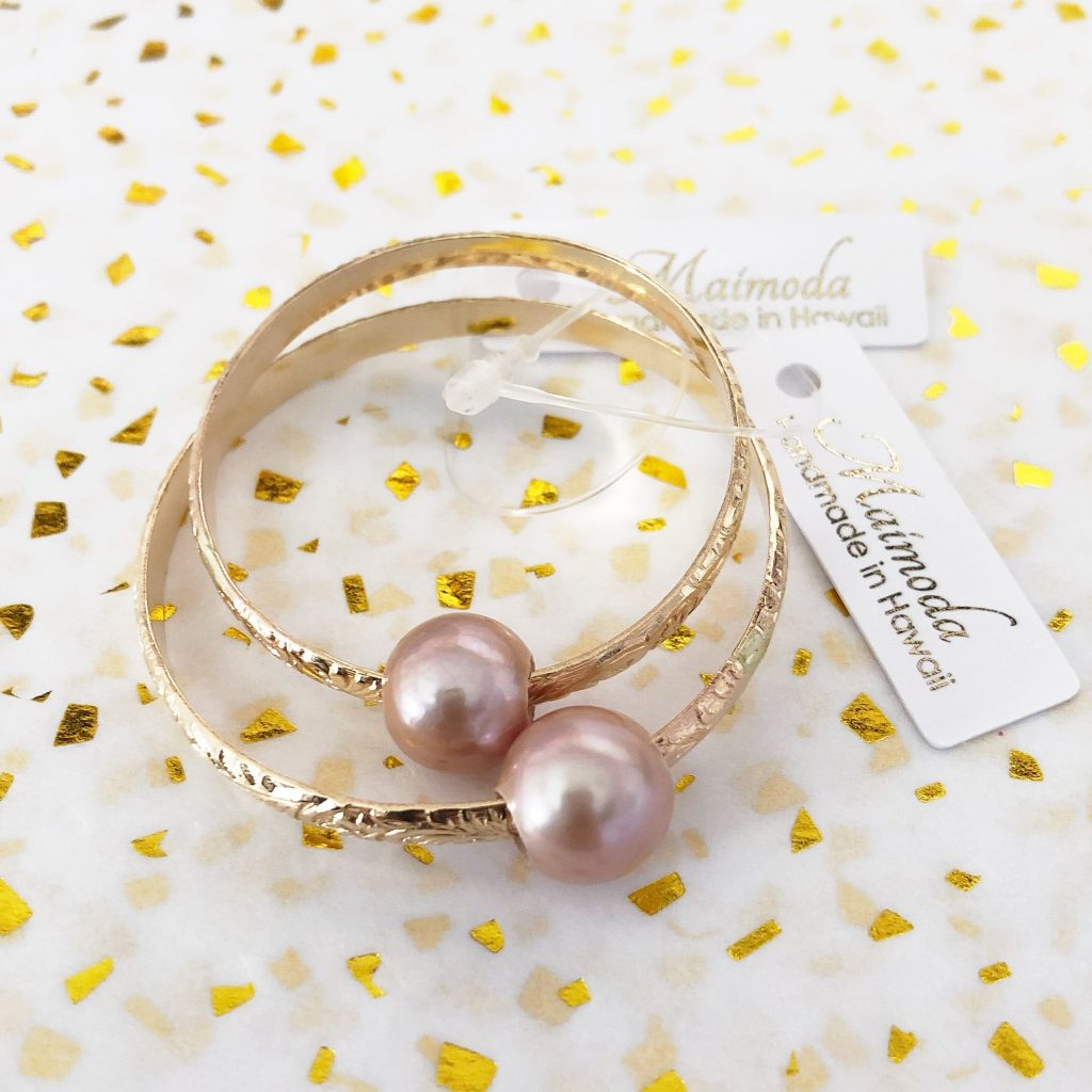 Bangle GIGI – pink Edison pearl (B408)