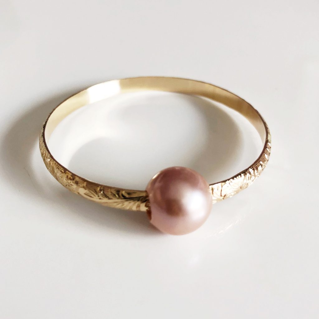 Bangle GIGI – pink Edison pearl (B408)